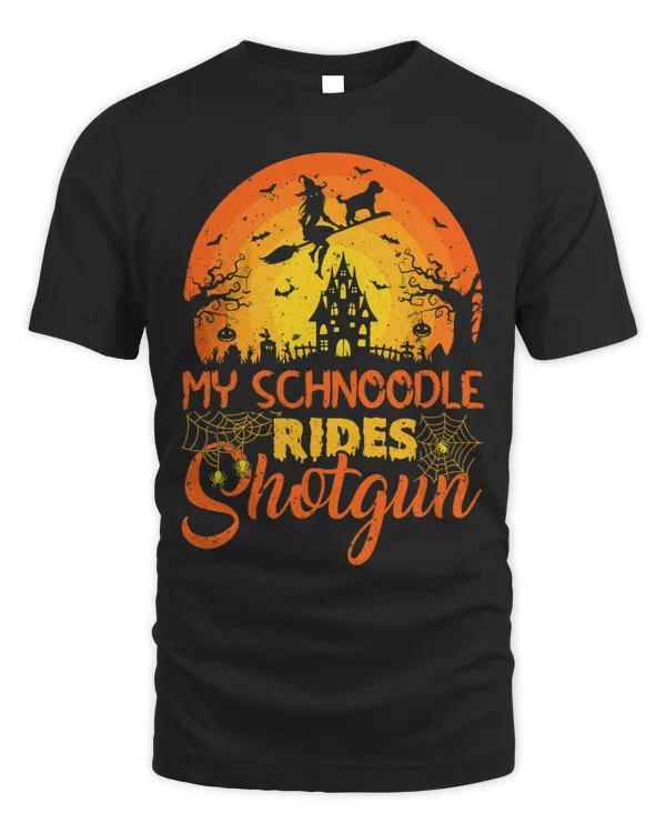 Vintage Witch My Schnoodle Rides Shotgun Halloween 120