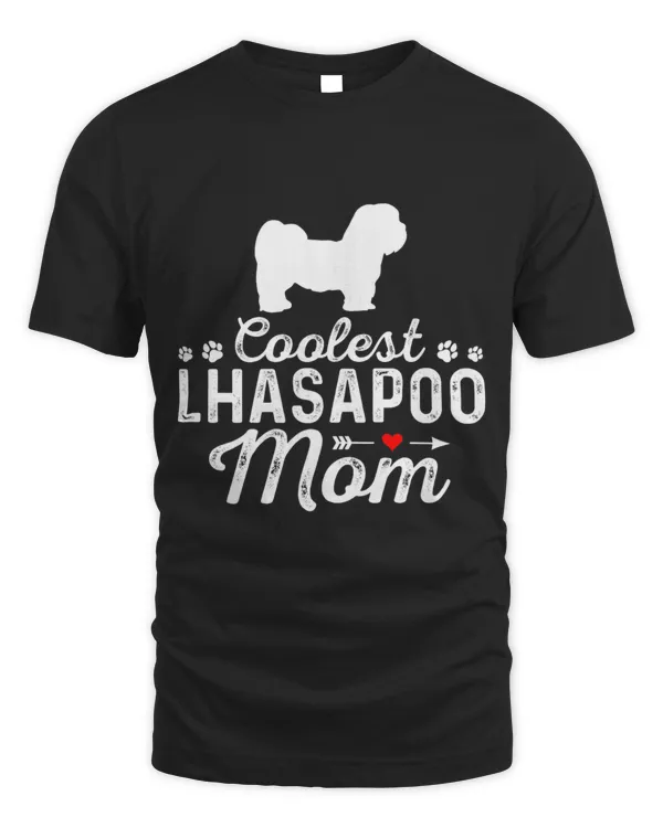 Womens Coolest Lhasapoo Mom Funny Dog Mama Pet Dog Family
