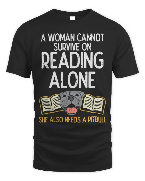 Woman Book Librarian Reading Pitbull Dog Owner Women Gift