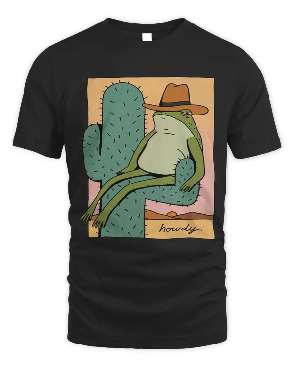 Funny Howdy Cactus Frog Hat Tee Meme Cute