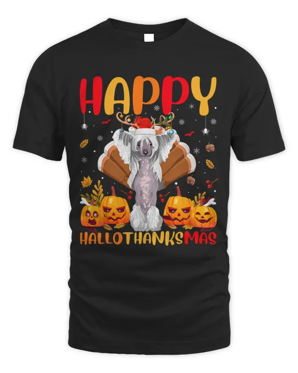 Funny Dog Lover Happy Chinese Crested Dog HelloThanksMas