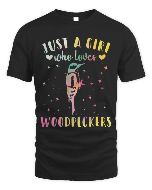 Just a Girl Who Loves Woodpeckers Watercolor Woodpecker Wome 193