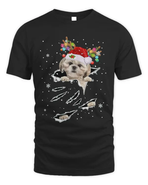 Shih Tzu Christmas Reindeer Hat Santa Christmas Pajama 327