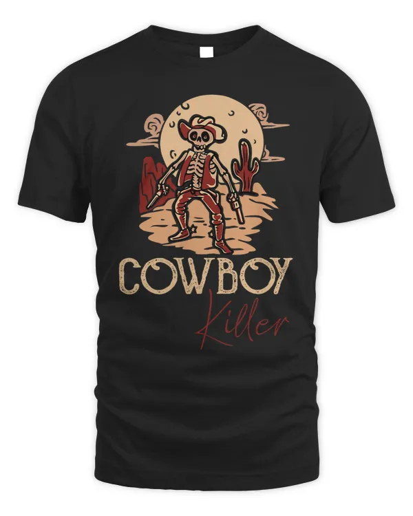 Funny Skeleton Men And Women Western Cowboy Killer