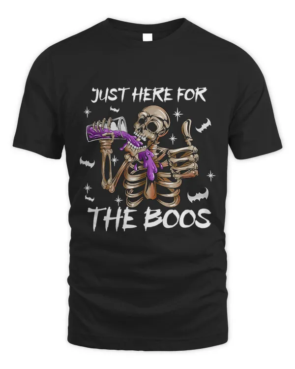 Funny Skeleton Wine Im Just Here For The Boos334