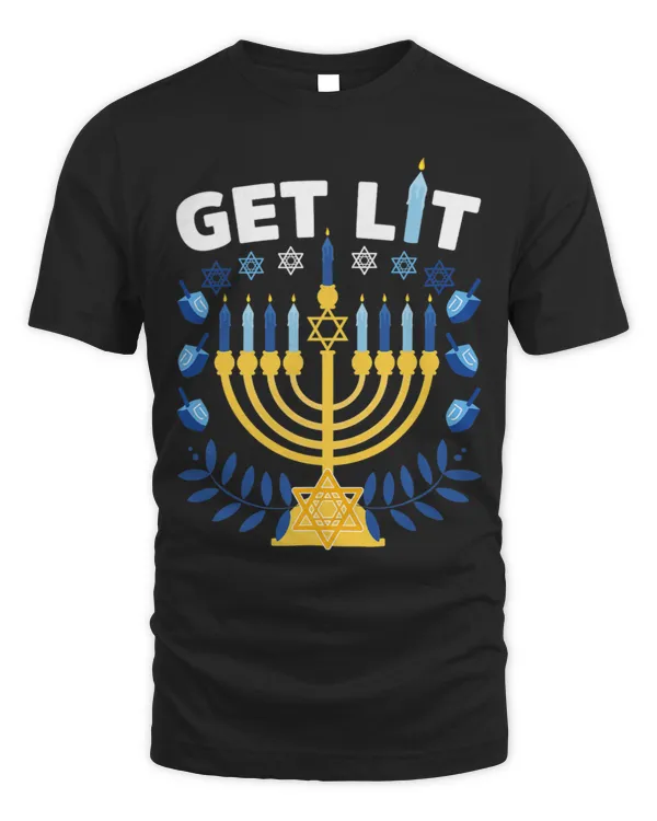 Funny Ugly Hanukkah Sweater Lets Get.Lit Menorah 298