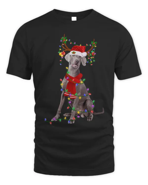 Funny Weimaraner Dog Tree Christmas Lights Xmas Pajama 351