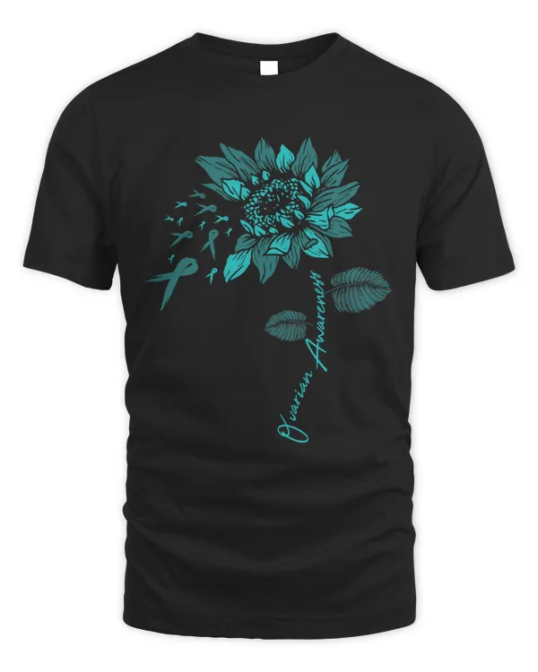 FU Ovarian Awareness Sunflower Teal Ribbon Sarcasm