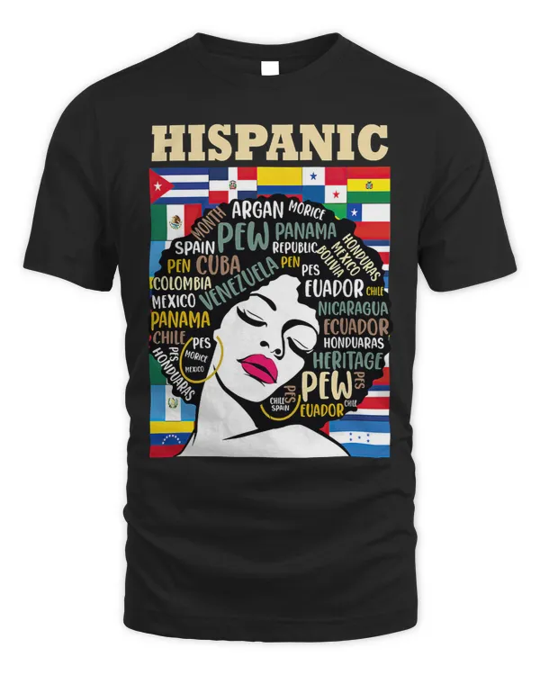 Latina Woman Art Hispanic Heritage Month Latin Country Flags 187