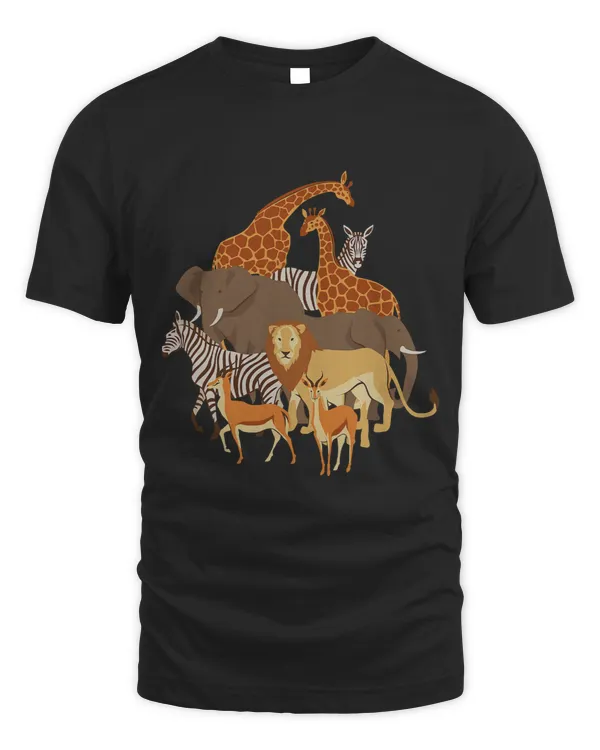 Giraffe Elephant Zebra Lion