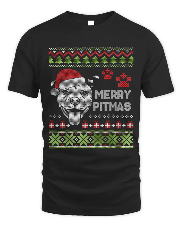Ugly Sweater Presents Dog Paws Merry Christmas Pitmas Day Me
