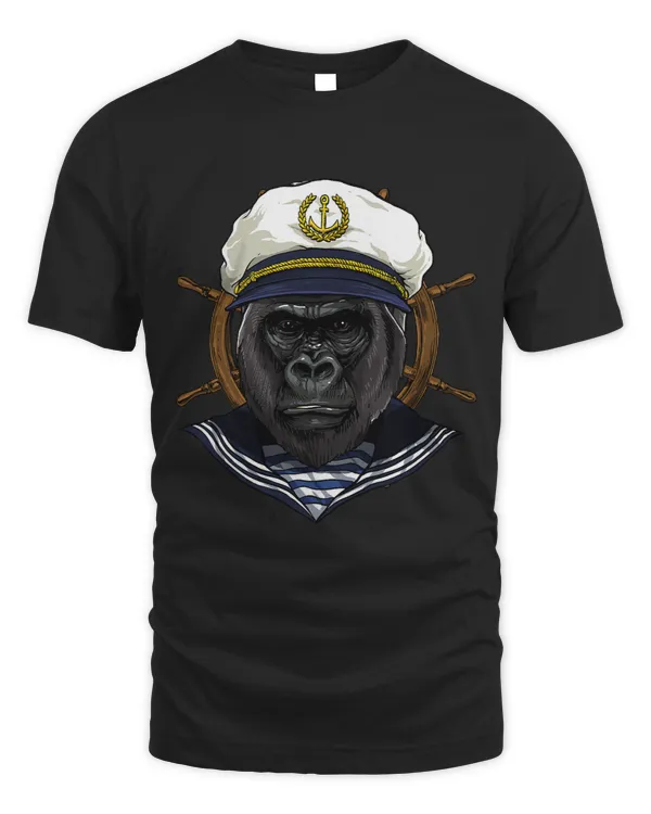 Gorilla Sailor Boat Captain Great Ape Gorilla Primate Animal 176