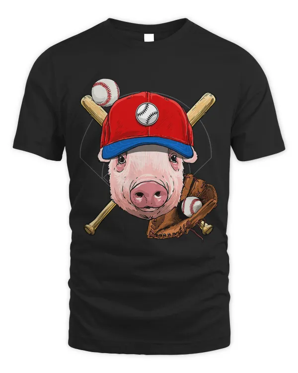 Pig Baseball Pig Lovers Baseball Player 123