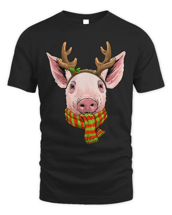 Pig Christmas Santa Clause Reindeer Xmas Pig Lovers Farmer209