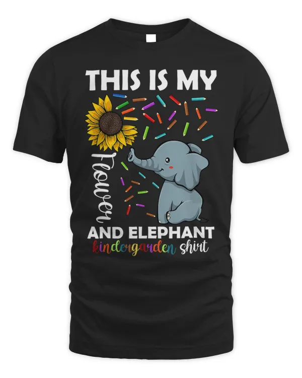Sunflower Elephant Back To School Cute Kindergarten Students 1