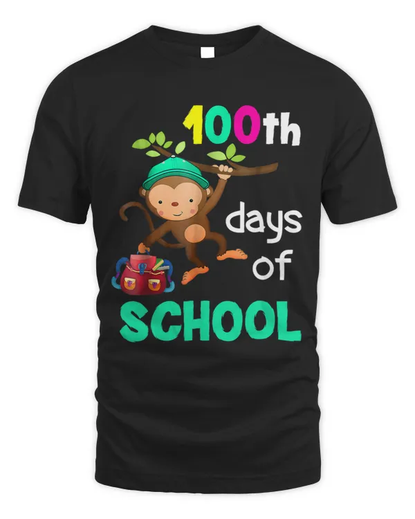 Happy 100th Day Of School Monkey T Shirt
