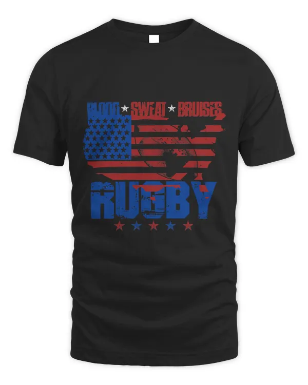Blood Sweat Bruises Rugby USA Flag Patriotic Rugger 535