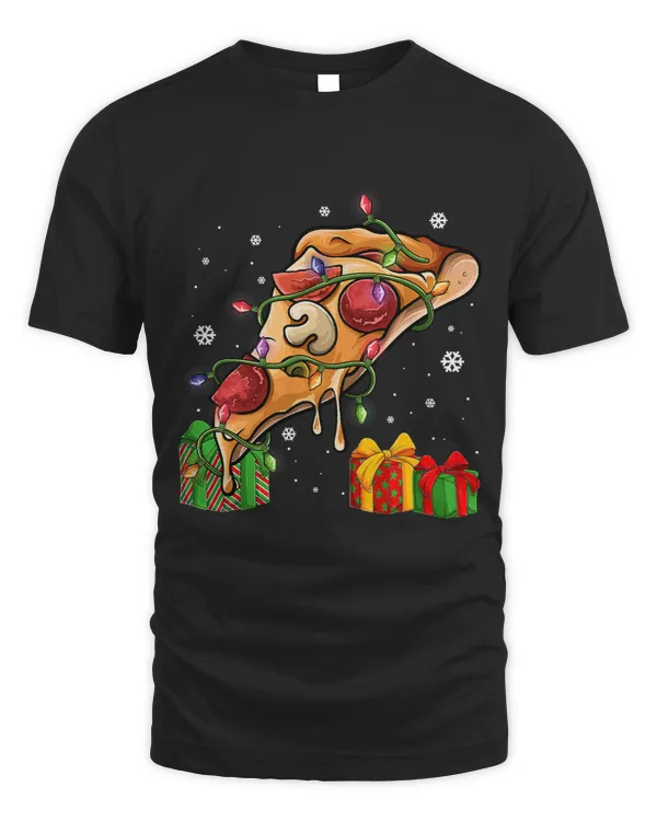 Pizza Christmas Tree Lights Pajama Merry Crustmas Pjs Xmas194
