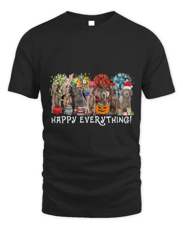 Happy Everything Weimaraner Dog Seasons All Year Tree Lover40