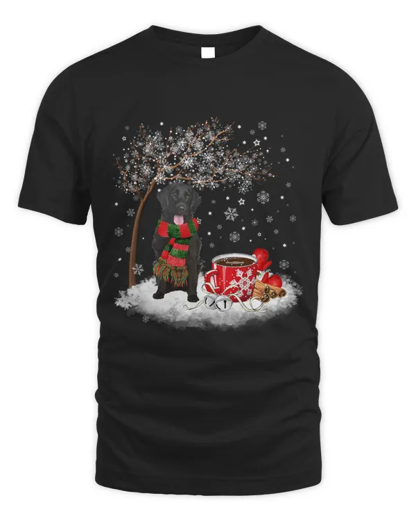 Flat Coated Retriever In The Snow Christmas Winter Xmas Tree 159