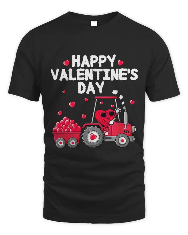 Happy Valentines Day Farmer Tractor Toddlers Boys