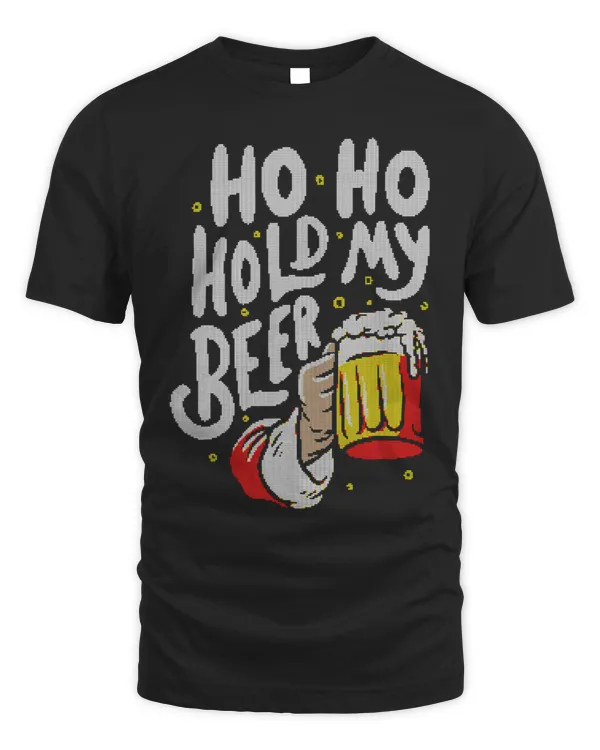 Ho Ho Hold My Beer Funny Santa Claus Ugly Sweater467