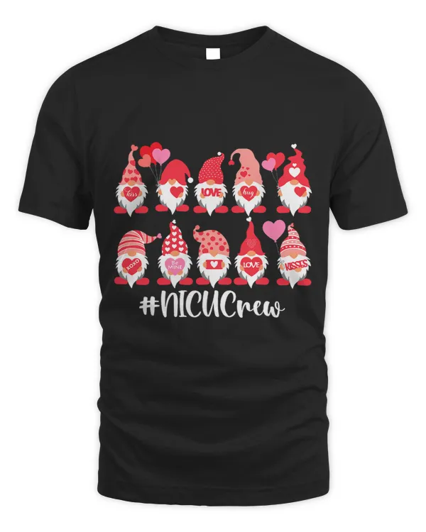Funny Gnome With Hearts NICU Crew Valentines Day Matching
