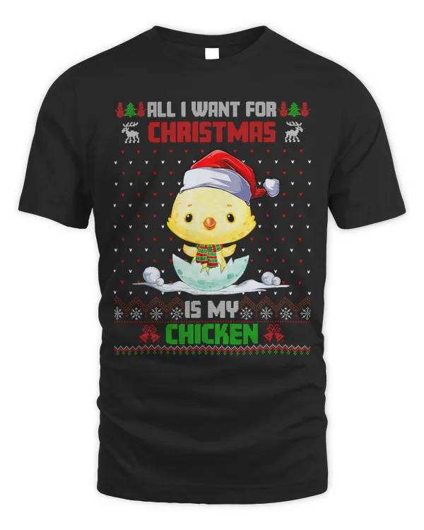 Funny Animal Cute Chicken Santa Hat Ugly Christmas Sweater316