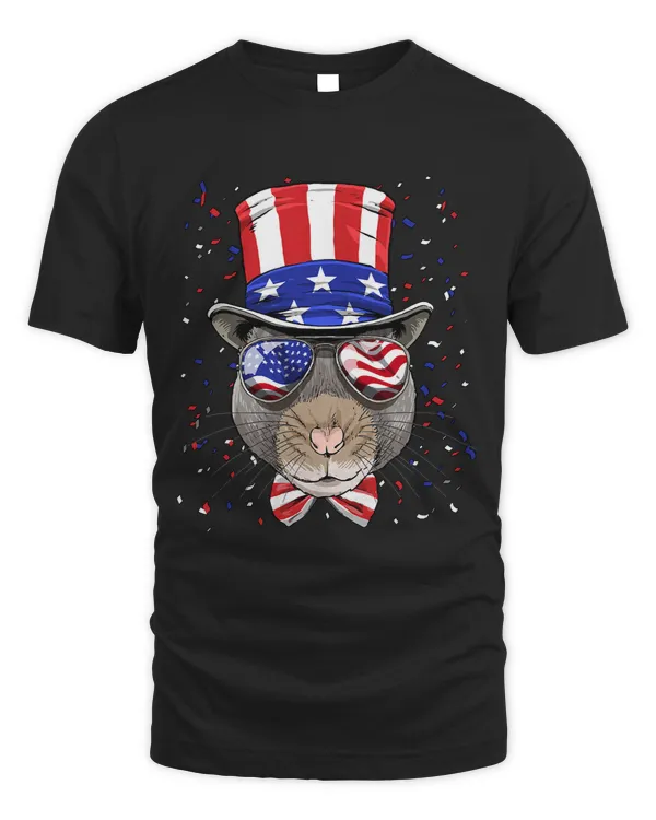 Rat 4th of July American Rat USA Flag 771