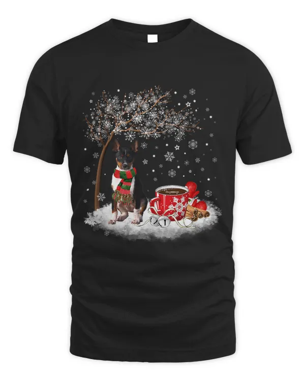 Rat Terrier Dog In The Snow Christmas Winter Xmas Tree 140