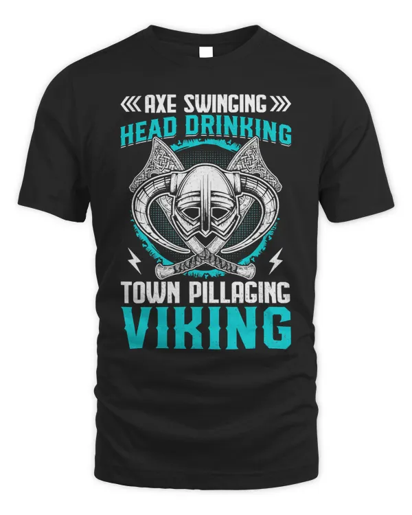 Axe Swinging Head Drinking Town Pillaging Viking