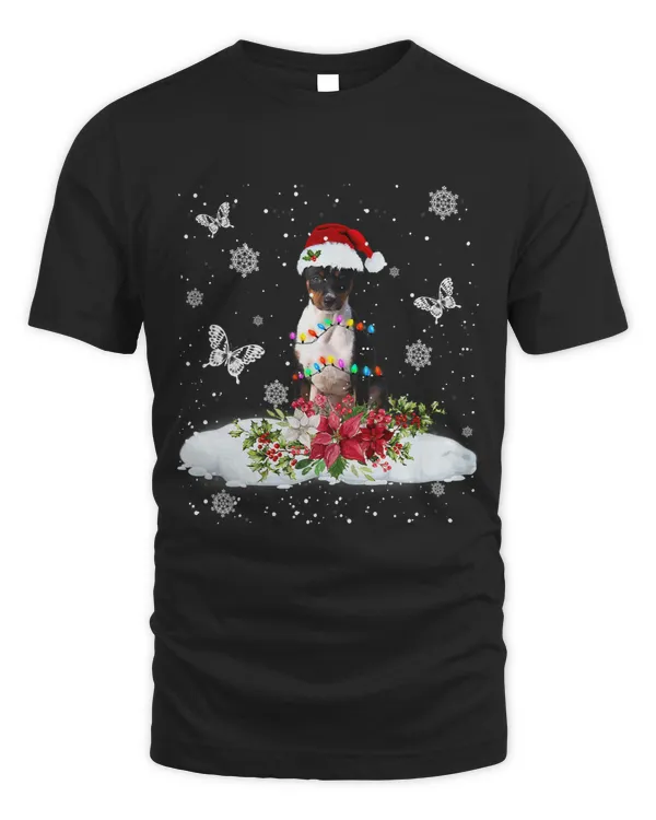 Rat Terrier Snowly Christmas Tree Lights Pajama Dog Xmas 272