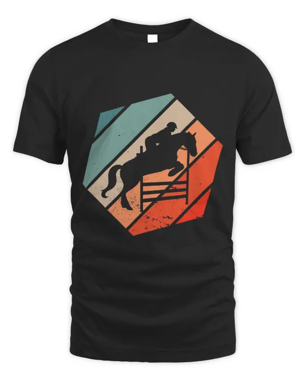 Horseback Riding Show Jumping Retro Hexa Equestrian Rider