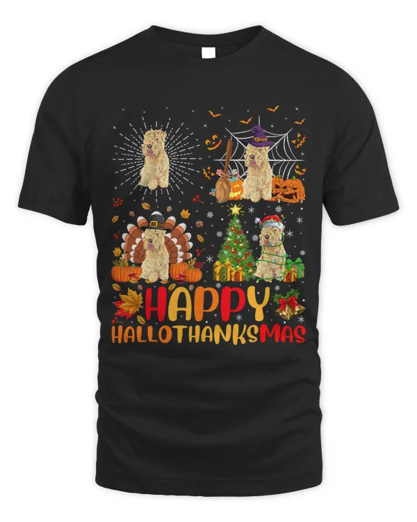 Halloween Christmas Funny Wheaten Terrier Dog Hallothanksmas