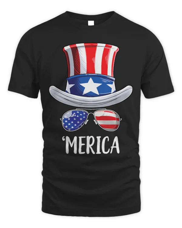 Merica 4th Of July Uncle Sam Boys American Flag Sunglasses