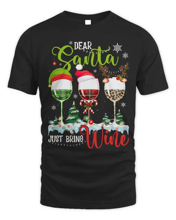Dear Santa Just Bring Wine Leopard Christmas Lights Pajamas65