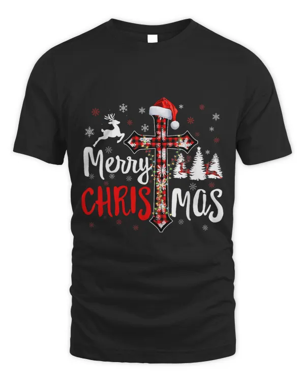 Merry Christmas Christians Buffalo Plaid For Mens Womens Kid 386
