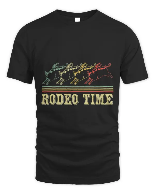 Vintage Retro Rodeo Time Cowboy Wild West Horseman Ranch