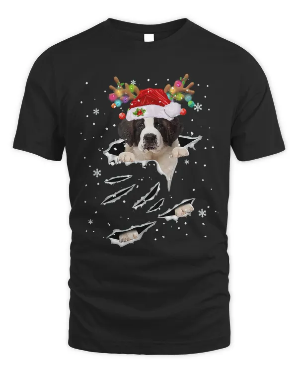 Saint Bernard Christmas Reindeer Hat Santa Christmas Pajama 326