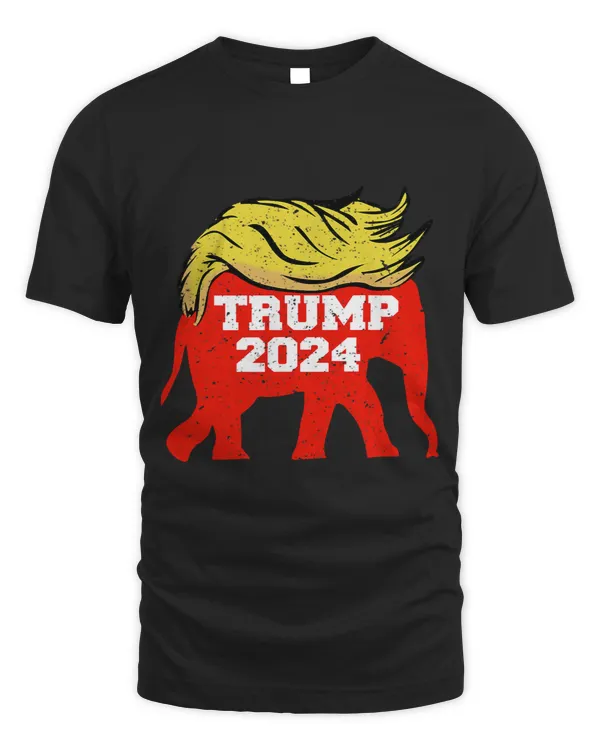 Trump 2024 Republican Elephant With Trump Hair Funny Trump