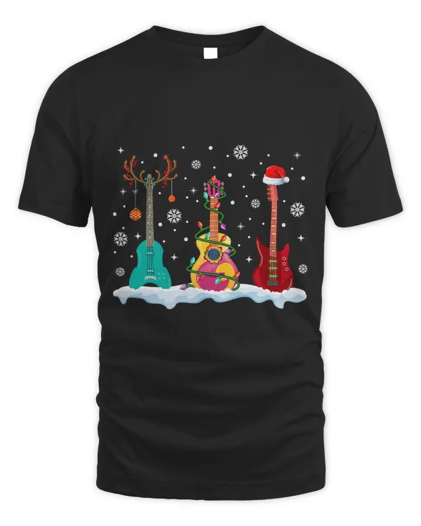 Bass Guitar Santa Hat Reindeer Light Christmas Guitar Lover115