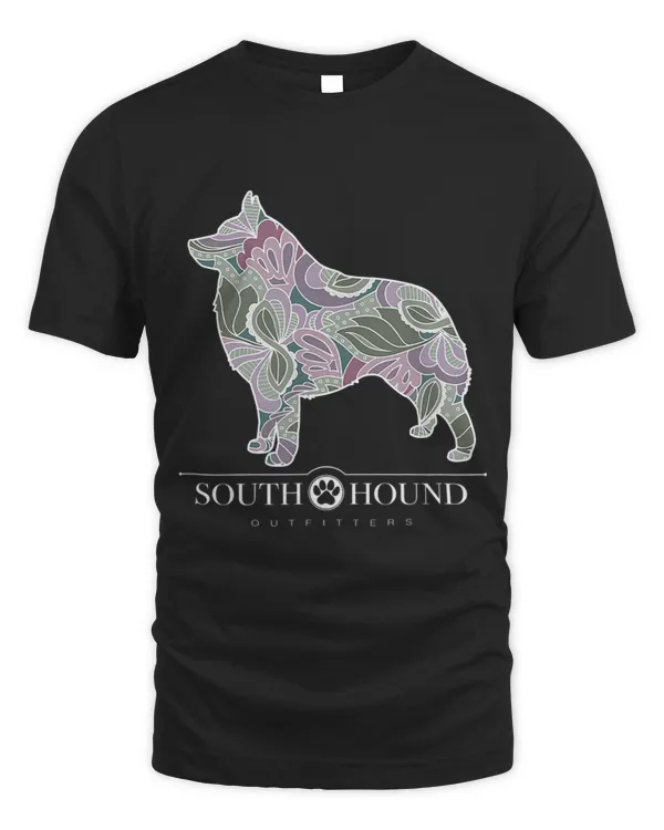 Schipperke Dog Sage Blush Floral Pattern