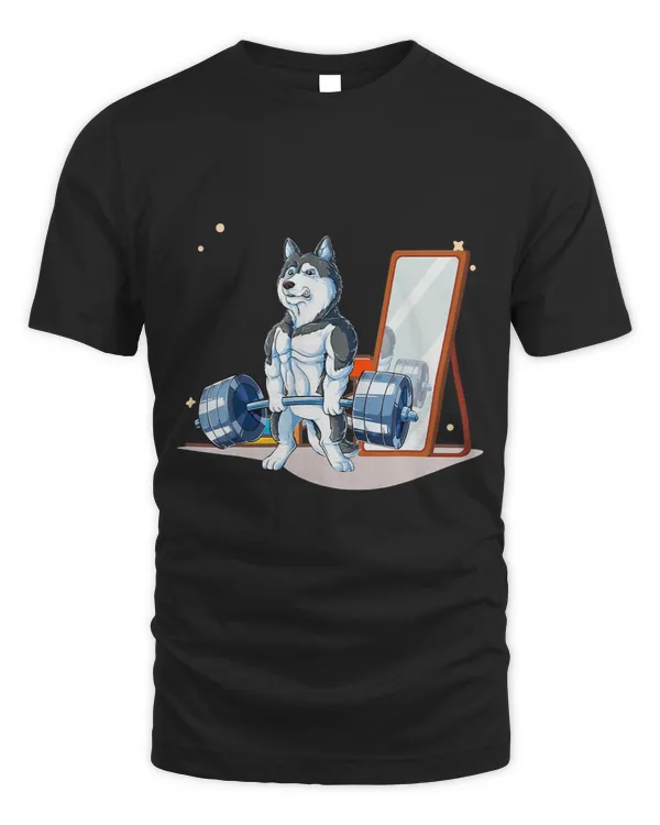 Husky Dog Weightlifting Deadlift Men Fitness Gym