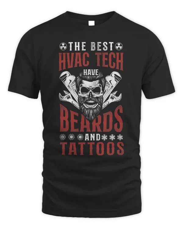 HVAC Technician Tech Beard Tattoo Vintage The Best Hvac