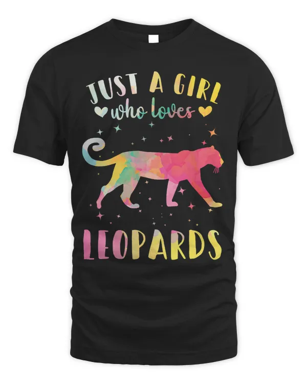 Just a Girl Who Loves Leopards Watercolor Leopard Women 213