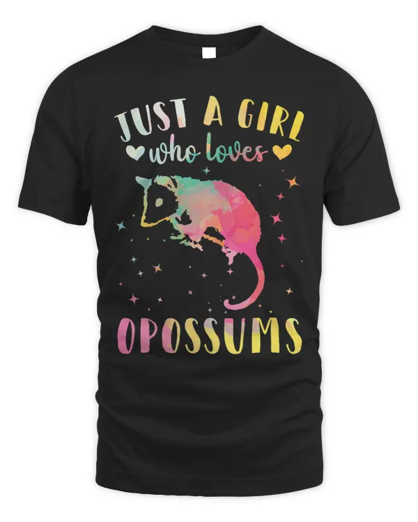 Just a Girl Who Loves Opossums Watercolor Opossum Women 203