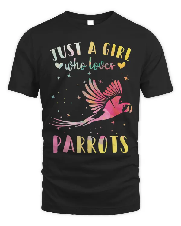 Just a Girl Who Loves Parrots Watercolor Parrot Women 191
