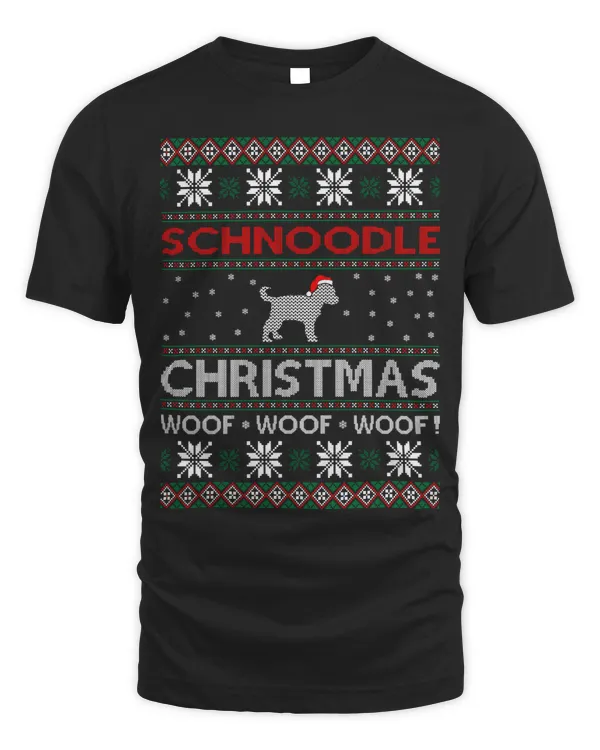 Renebaka Designs Schnoodle Christmas Dog Christmas Woof Ugly Sweater T310