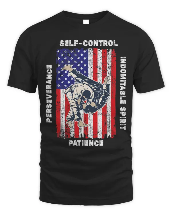 Judoist Martial Art Judo American Flag Gifts for Men Boy Kid