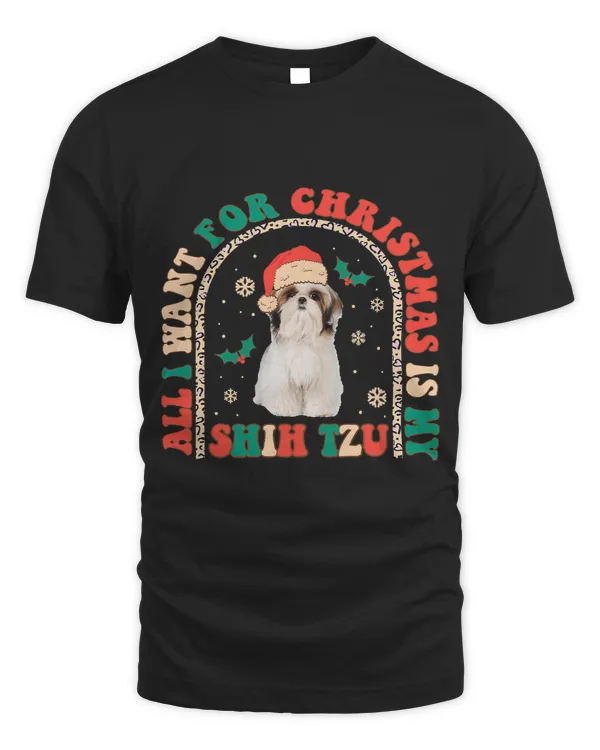 Retro All i want for Christmas is my Shih Tzu Groovy Xmas282
